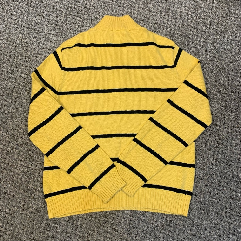 Polo Ralph Lauren VTG Quarter Zip Pullover Striped Cotton Sweater - Picture 9 of 13